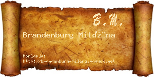 Brandenburg Miléna névjegykártya